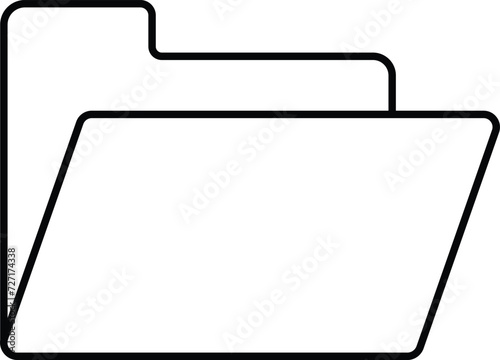 Open folder outline icon isolated on white background. Vector illustration. Eps 10.