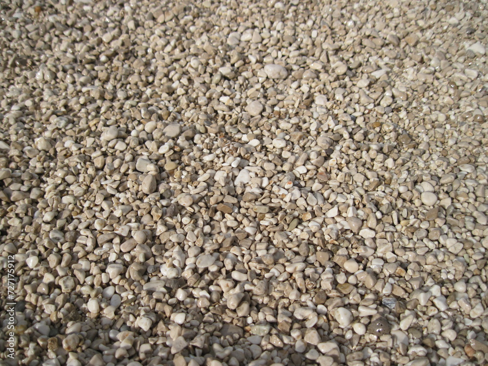 Macro view of gravel beach on the sun. Pebbles on the seaside. Close up of a stone on a sunny summer day.
Macro view of gravel beach on the sun. Pebbles on the seaside. Close up of a stone on a sunny summer day.