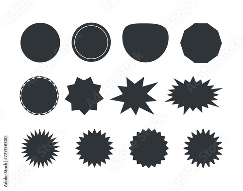 Price tag icon collection - starburst isolated. Perfect for sale sticker, price tag, quality mark. photo