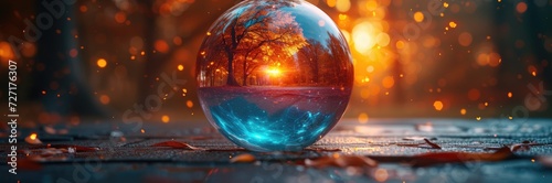 A mystical crystal ball showing the future trends of cryptocurrency markets