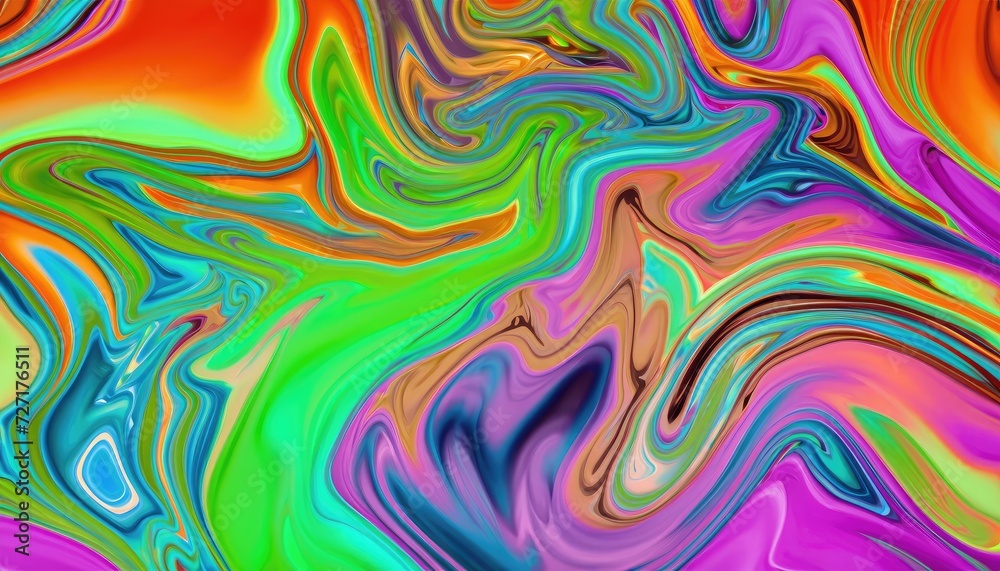 The colorful psychedelic liquefied background looks like a painting