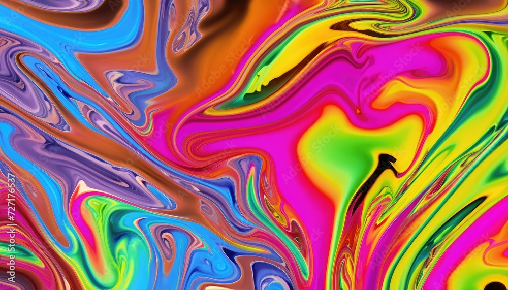 The colorful psychedelic liquefied background looks like a painting