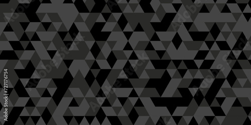 Triangle Vector Abstract Geometric Technology seamless pattern Background. Black triangular mosaic backdrop design. Triangle polygonal square abstract banner background.