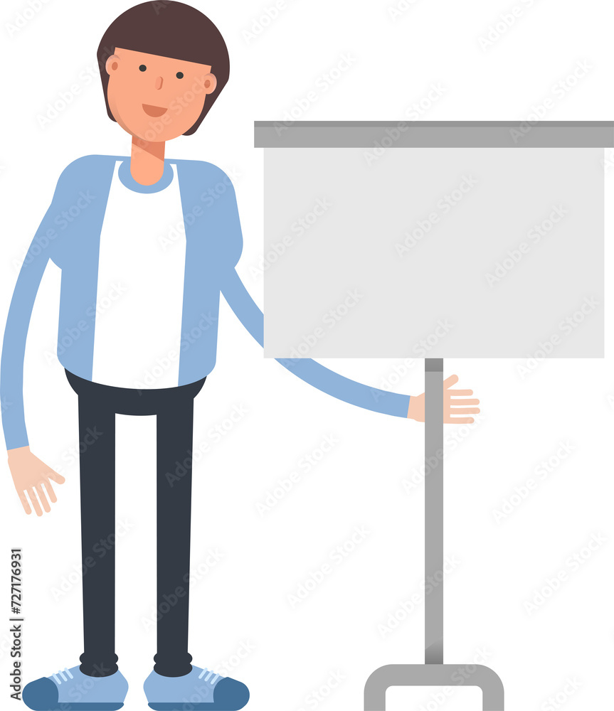 Office Worker Character Presenting Whiteboard
Office Worker Character Presenting Whiteboard