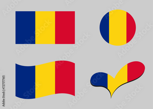 Free Download Flag of Romania. Romania flag in heart shape. Romania flag in circle shape. Country flag variations - GFXLoad