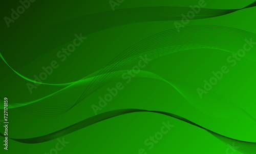 green smooth lines wave curves with smooth gradient abstract background