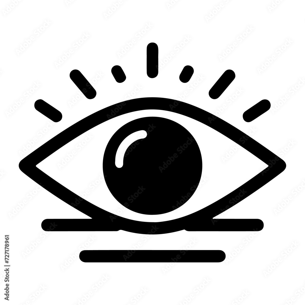 minimal Eye care logo vector icon, flat symbol, black color silhouette minimal Eye care logo vector icon, flat symbol, black color silhouette