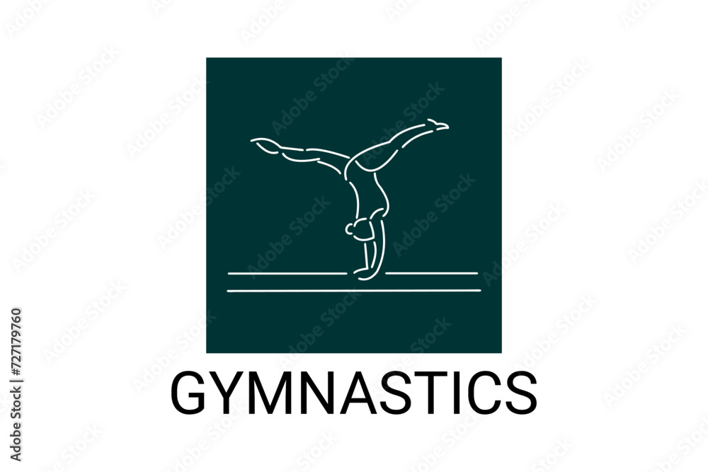 gymnastic sport vector line icon. practice gymnastic. sport pictogram, vector illustration.