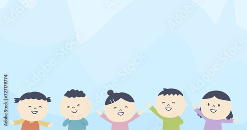 楽しそうな子供たちとコピースペース