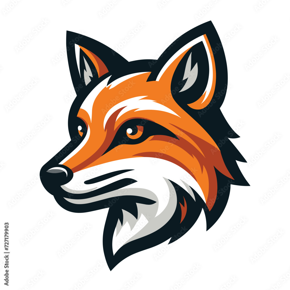 Cute adorable fox head face cartoon character vector illustration, funny wolf foxy flat design template isolated on white background Cute adorable fox head face cartoon character vector illustration, funny wolf foxy flat design template isolated on white background