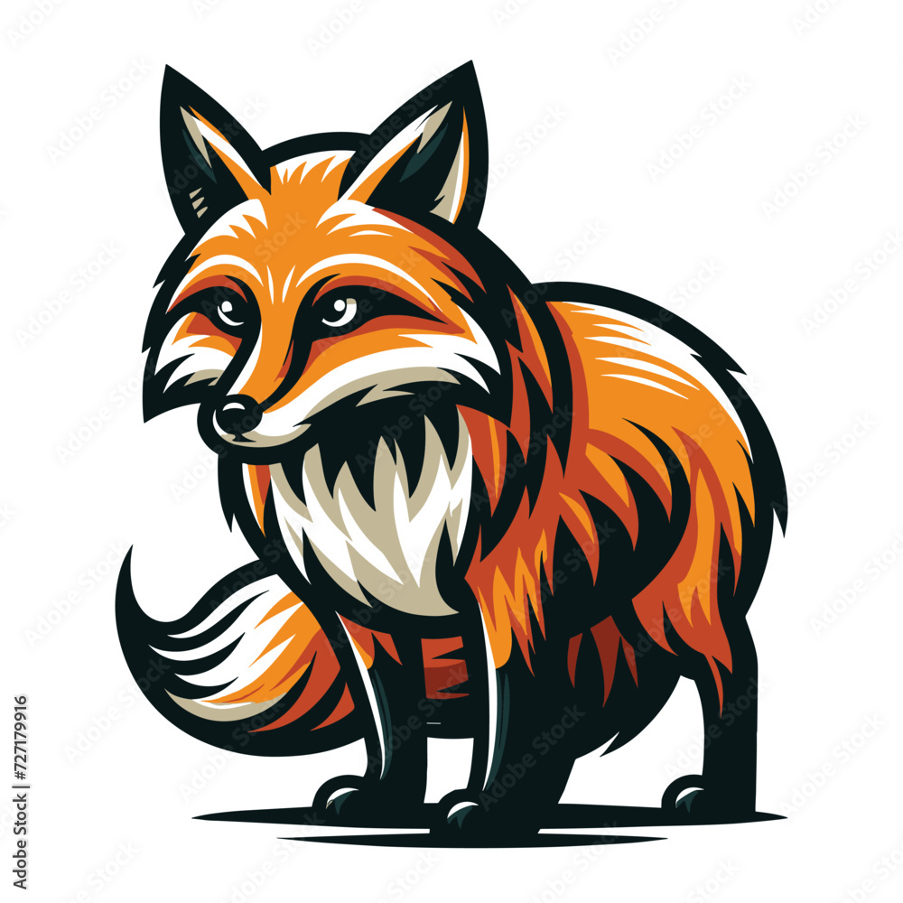 Wild animal red fox vulpa design vector, zoology illustration, foxy flat design template isolated on white background Wild animal red fox vulpa design vector, zoology illustration, foxy flat design template isolated on white background
