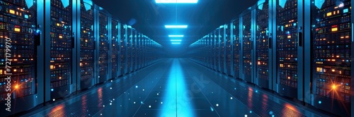 A series of interconnected data centers across the globe, powering the world's digital economy  photo
