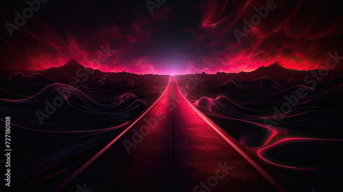 bright red lights on road background photo
