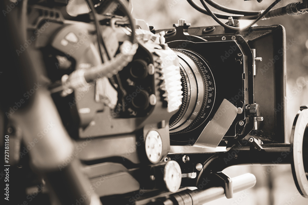 Fototapeta premium Filming with professional camera background