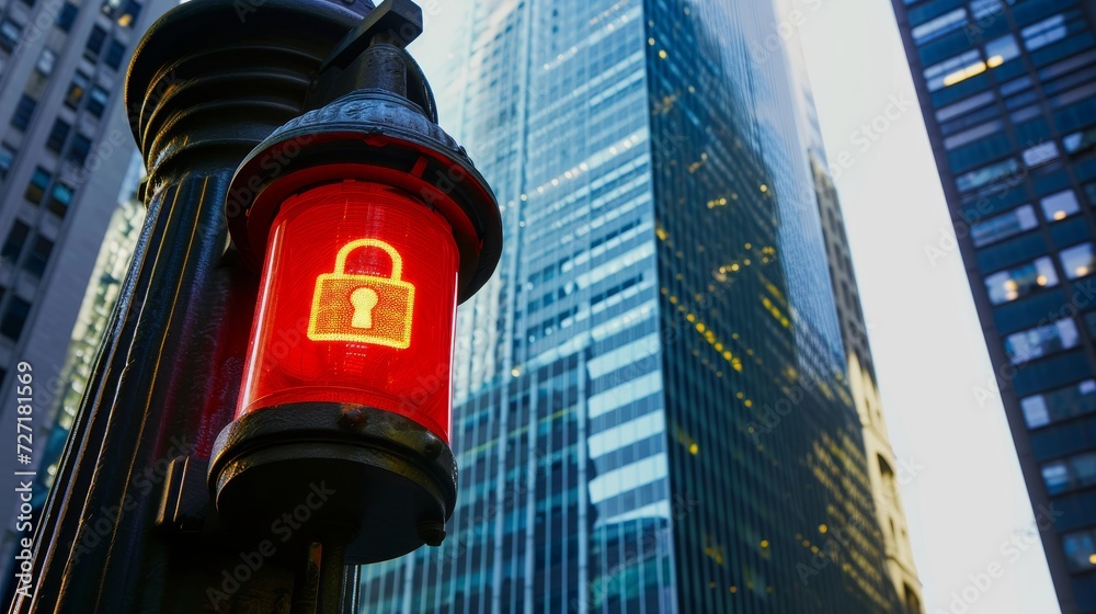 Urban Security: Signs and the Lock Symbol in the Skyscraper Stock ...
