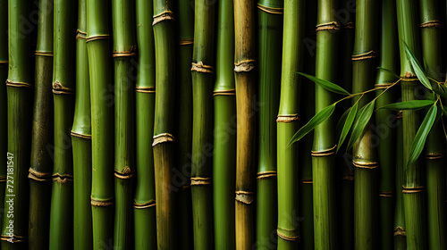 The background is made of fresh bamboo. Bright backdrop. Generative AI