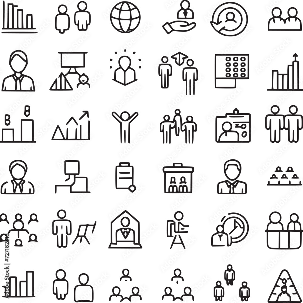 business and management icons. Vector Collections. business and management icons. Vector Collections.