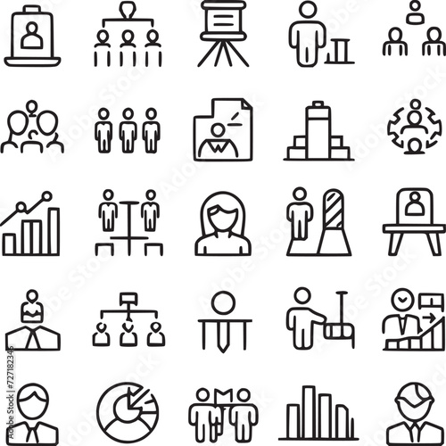 business and management icons. Vector Collections.