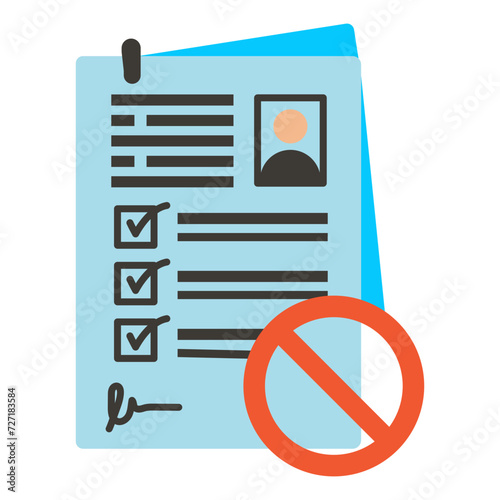 Ban the Misrepresentation Employee vector icon design, Unemployment symbol, Economic stagnation sign, financial crisis stock illustration, disqualifying candidate concept