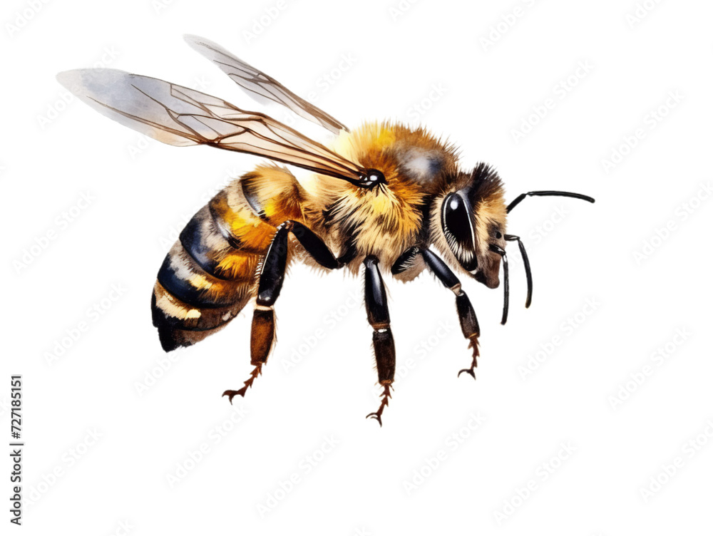 One honey bee isolated on a transparent background. One honey bee isolated on a transparent background.