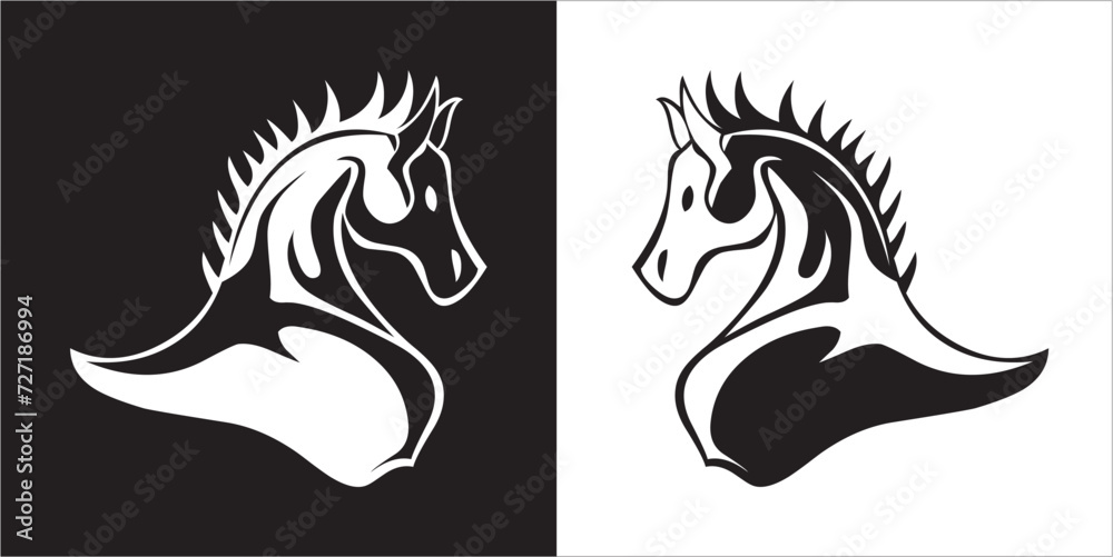 Illustration vector graphics of head horse icon Illustration vector graphics of head horse icon