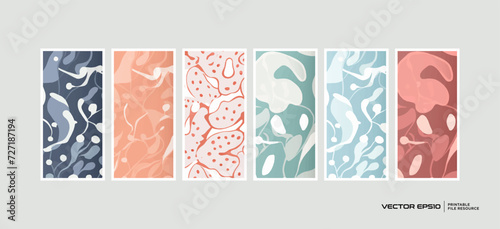 Set of abstract pattern wall art vector illustration. Abstract background for banner  poster  card  cover