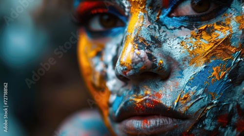 Close-Up Photo of a Person With Face Paint  Carnival