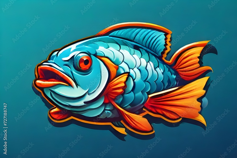fish mascot logo