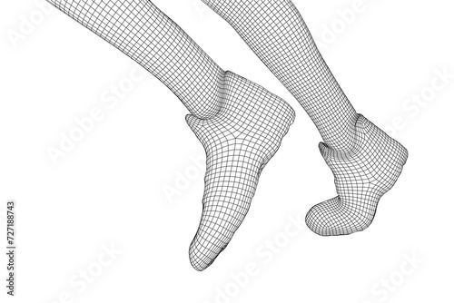 Running legs with sport shoes go