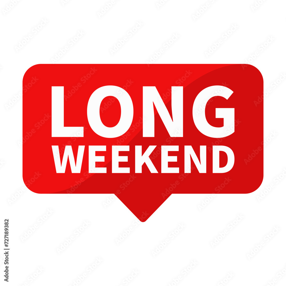 Long Weekend Text In Red Rectangle Shape For Information Promotion Business Marketing Social Media Announcement
Long Weekend Text In Red Rectangle Shape For Information Promotion Business Marketing Social Media Announcement