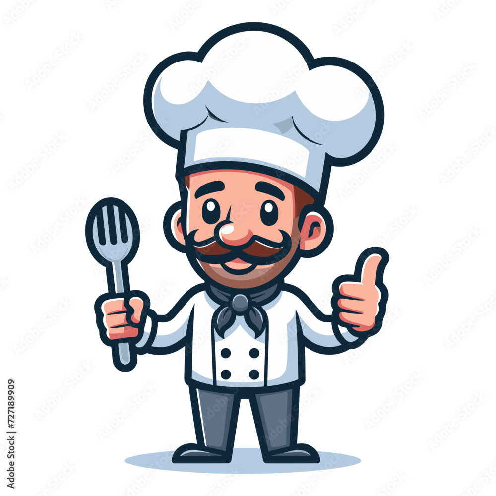 Man chef character vector Illustration, suitable for restaurant, cafe, food, eat, shop, trade, cook mascot logo isolated on white background. Man chef character vector Illustration, suitable for restaurant, cafe, food, eat, shop, trade, cook mascot logo isolated on white background.