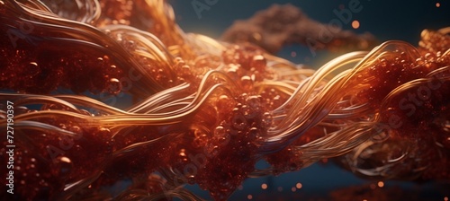 Harmonious Dance: A Mesmerizing Tapestry of Fluidic Tendrils in Metallic Liquid, Intertwining Elegance in a Captivating Background Image, an Artistic Fusion of Form and Substance.
