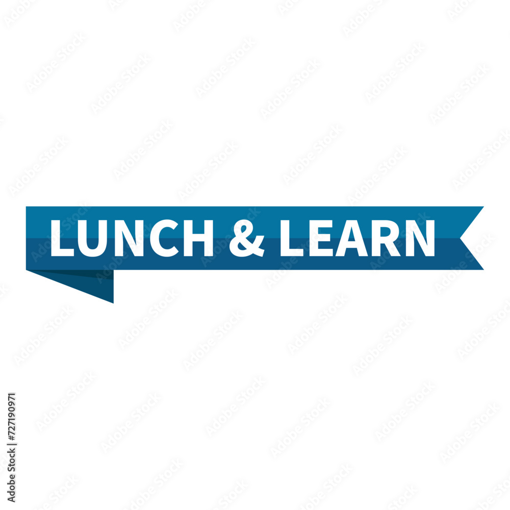 Lunch & Learn Text In Blue Ribbon Rectangle Shape For Promotion Information Business Marketing Social Media Announcement
