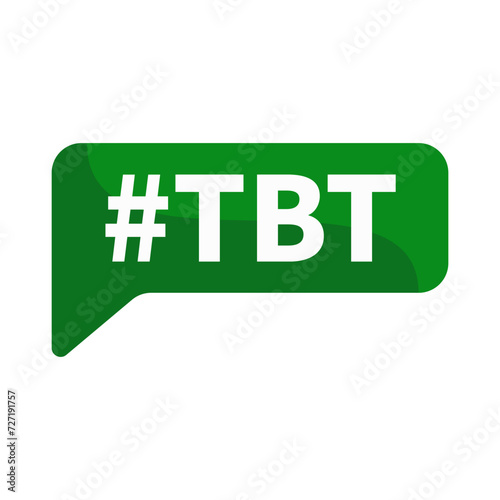 Tbt hashtag. Thursday Throwback Text In Green Rectangle Shape For Information Announcement Social Media Business Marketing
