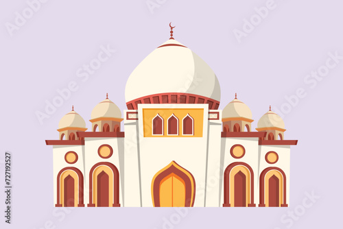 Kabaah alharam and mosque concept. Colored flat vector illustration isolated. photo