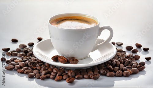 coffee cup and saucer on a white background