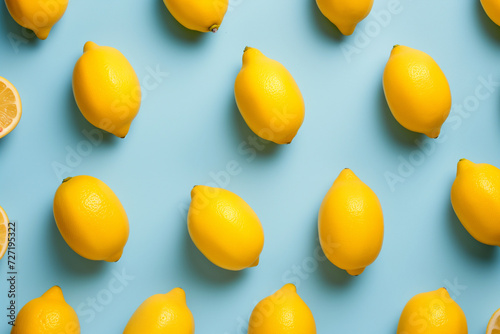 Fototapeta lemons on a light blue background