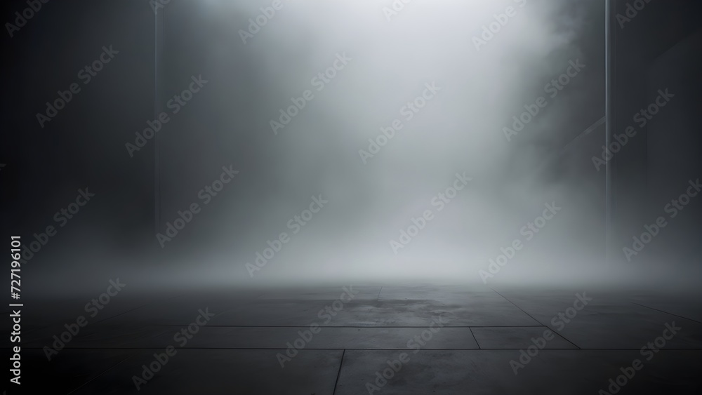 Empty room with light and fog. empty room with a spotlight in the middle