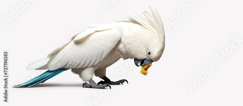 White macaw bird nibble nail,cockatoo bird,white parrot