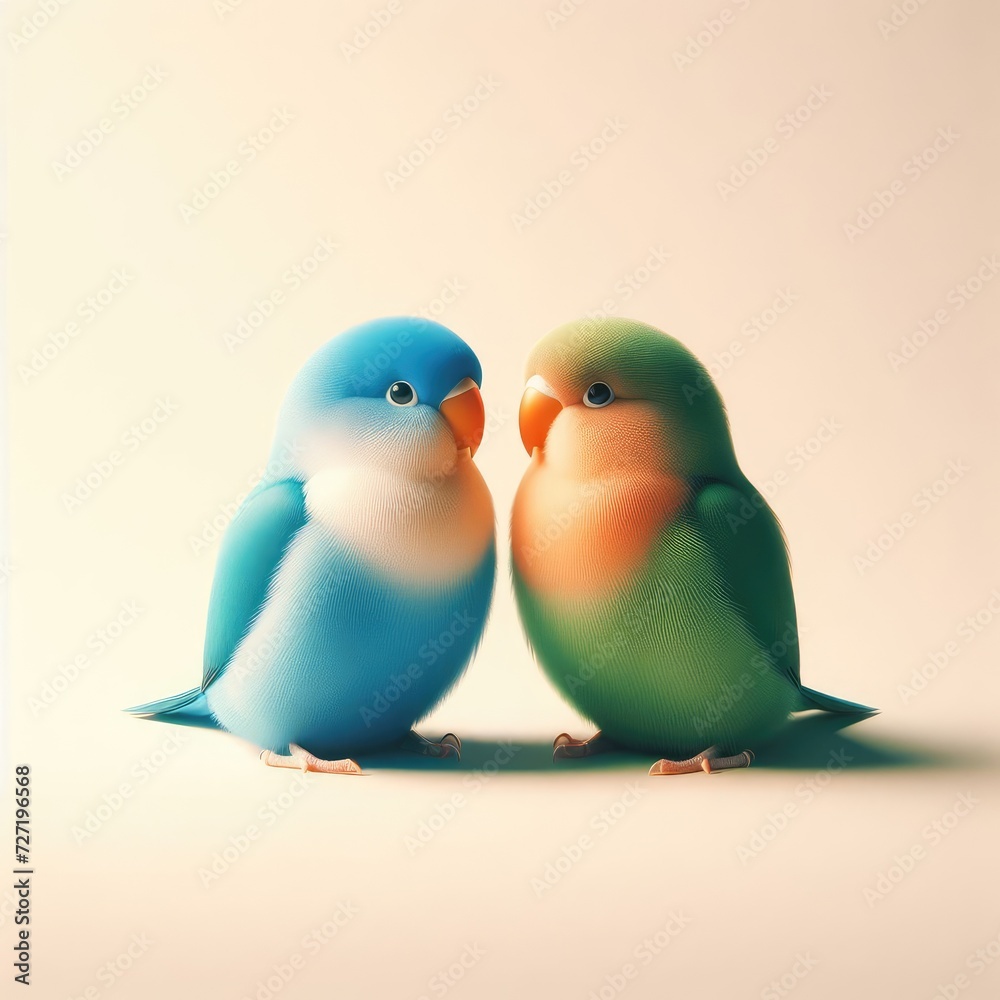 two colorful parrot love valentine photo