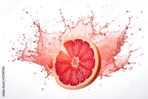 Grapefruit Slice with Vibrant Juice Splash