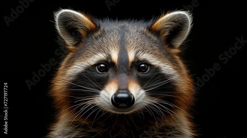 Raccoon with detailed facial features against black © sahar