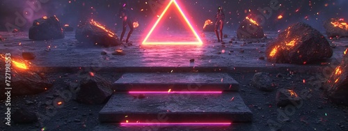 Steps Leading to a Glowing Pyramid photo