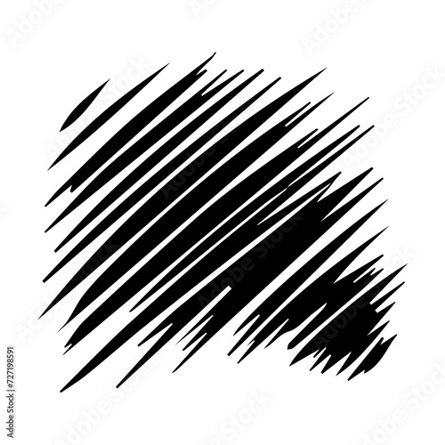 Scribble brush stroke element, abstract charcoal curly line illustration for background design 
