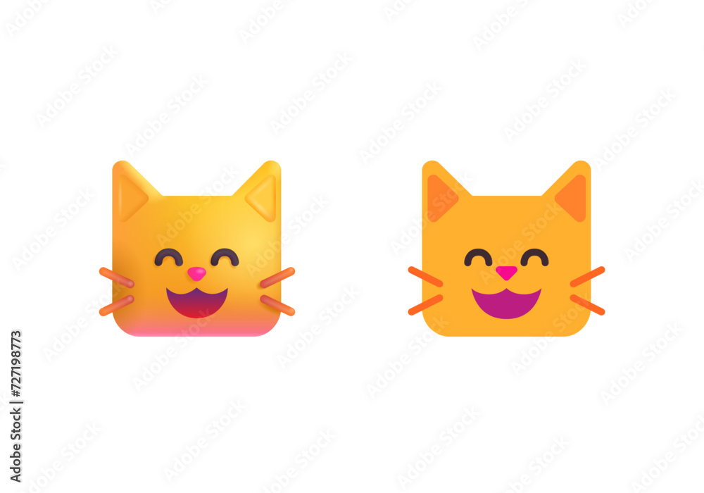 Fototapeta premium Grinning Cat with Smiling Eyes