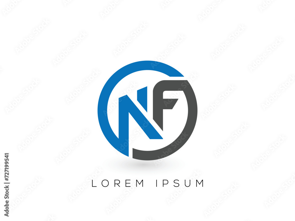 NF Letters Initials Monogram Logo design template NF Letters Initials Monogram Logo design template