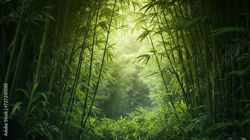 Bamboo forest background concept with empty space. 