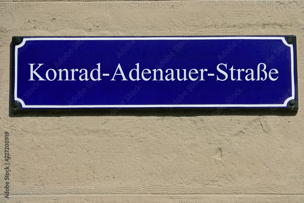 Emailleschild Konrad-Adenauer-Straße Emailleschild Konrad-Adenauer-Straße