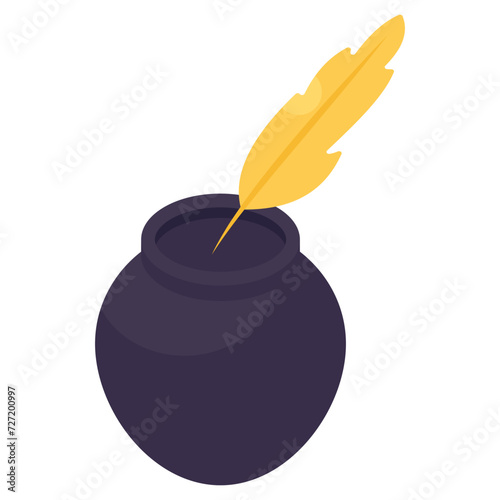 Editable design icon of inkpot 