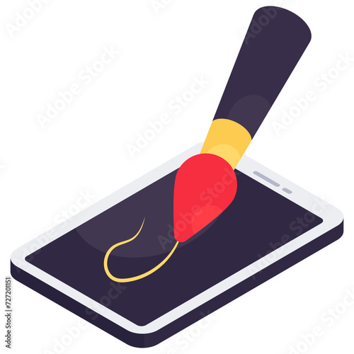 Trendy design icon of pen tablet 